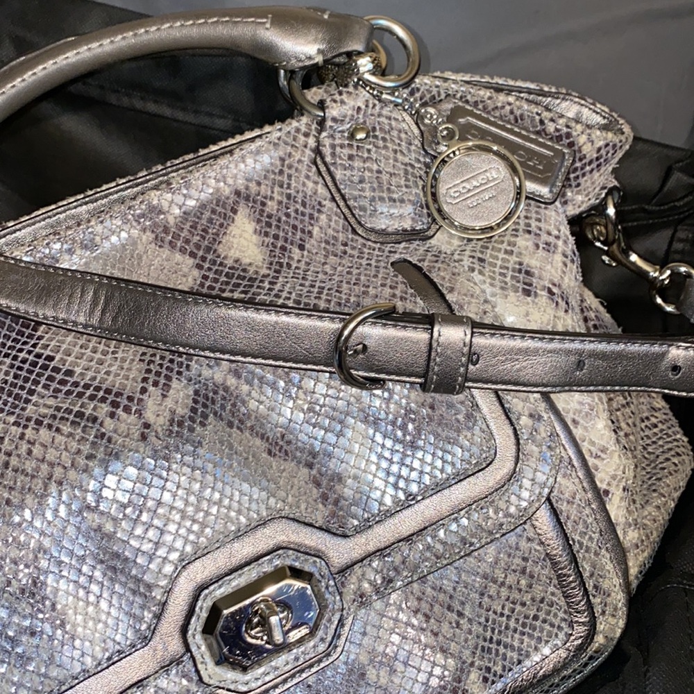 Coach-Campbell Large satchel made of exotic python leather (see photos) - Picture 6 of 16